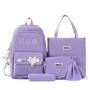 ZF362 Hot New Women Shoulder Bag Fashion Trend Four Sets of Nylon Backpack Student School Bag  No Pendant