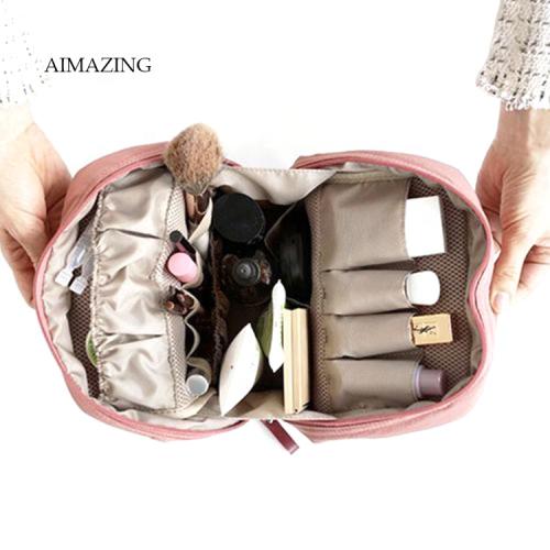 Compact Convenient Small Size Makeup Pouch with Waterproof Material and Multiple Compartments for Travel and Daily Use