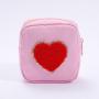 Keymay Bridesmaids Gift Cute Small Coin Purse Key Case Personalized Chenille Letter Patch Nylon Bag Make up Pouch Cosmetic Bag