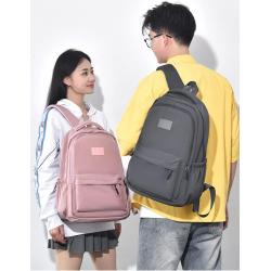 HR717 Unisex Solid Color Laptop Backpack Business Oxford College Shoulder Bag Portable Lightweight Universal Computer Schoolbag