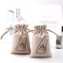 Eco-friendly Jute Coffee Tea Sack Bag Custom Logo Printing Drawstring Christmas Gift Packing Brualp Pouch