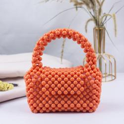 custom resin New Mini Colorful Small Square Handmade Beaded Acrylic bag Fashion Handbag for Women 2024
