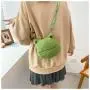 Custom plush frog cute shape portable decorative zipper shoulder bag niche design plus logo
