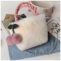 ZR361 2023 New High Capacity Versatile Cherry Bag Chain Strap Crossbody Fashion Handbag Plush Bag Winter Bag