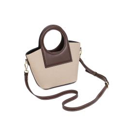 2024 Women Canvas Handbags For Ladies Scarf Hand Bags With Microfiber Leather Handle Strap Design