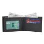 Bifold Wallet With Flap ID Window Top Grain Leather Wallet for Men RFID Blocking Leather Billfold