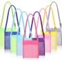 GELORY Customized Wholesale Large Capacity Colorful Beach Toy Seashell Bags Custom Zip Up Mesh Beach Bag