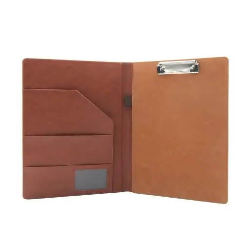 High quality leather file cover customized bill cover A4 size leather cover with logo