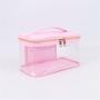 Keymay New Design Girls Pvc Handle Toiletry Bag Custom Personalized Letters Cosmetic Travel Zipper Pouch Bag  Clear Makeup Bags