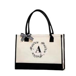 2024 New Reusable Eco-friendly Custom Logo Cotton Tote Shopping Bag Blank Spot Plus Print Logo Canvas Bag Women's Handbag