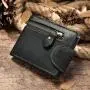 New Genuine Leather Wallet for Men Vintage RFID Blocking Multi-function Wallet With Coin Pocket Money Slip Card Holder