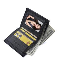 HR005 Man PU Leather Imprinted Solid Color Wallet Business Leisure Dual Color Card Bag New Fashion ID & Credit Card Holders