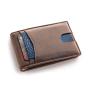 RFID blocking Bi-fold vintage leather Slim Men's Money Clip Front Pocket Wallet with 7 Credit Card Slots