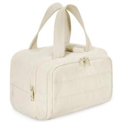 Custom logo Puffy Cosmetic Makeup Bag Organizer Lightweight Large Wide-open Travel Toiletry Bag for Women 2024
