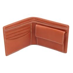 Full grain leather men wallet bifold vegetable tanned leather wallet
