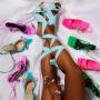 2021 fashion satin laced thin high heel ladies sandals