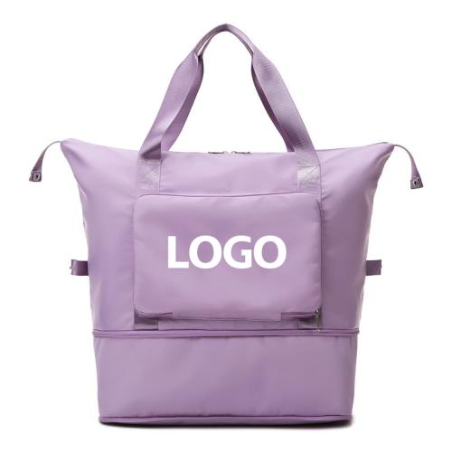 custom logo foldable travel bag waterproof carry on hand large capacity portable woman collapsible weekender sport duffle bags