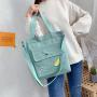 New Korean Style Women's Large-Capacity Portable Tote Shoulder Bag Fashion Printed Messenger Bag Canvas Shopping Bag