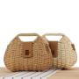 ZF371 New Fashion Shell Handbag Rattan Woven Bag For Summer Shoulder Bags For Girl Lovely Rattan Woven Ladies Bags