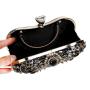 Women Hand Bags Crossbody Designer Luxury Purses Elegant Dinner Bag Wholesale Black Beaded Rhinestone Clutch Evening Bags