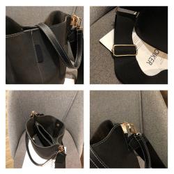 Luxury Ladies Bucket Single Shoulder Large Capacity Messenger Female Solid Color Handbag Bucket Pu Leather Lady Shoulder Bag