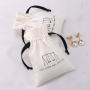 Custom Logo Printed Brush Canvas Cotton Dust Bag For Jewelry Antique Drawstring Bracelet Packaging Jewelry Pouch