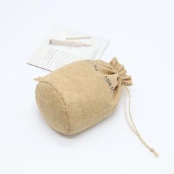 Free Sample Round Bottom Drawstring Jute Burlap Candle Wine Gift Packaging Pouch Custom Logo Perfume Cosmetic Bags