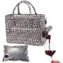Insulated Cooler Wine Bag Leopard Grain PU Leather Wine Cheest Tote Bag Women For Party Travel