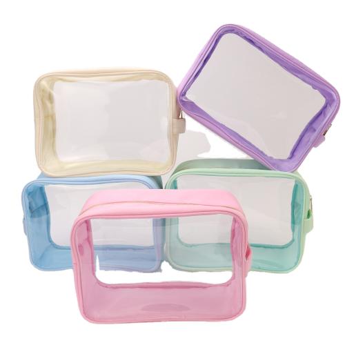 New Trends Clear PVC Plastic Bag For Makeup Brushes Makeup Zipper Pouch Custom Transparent Travel Cosmetic Bag