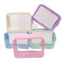 New Trends Clear PVC Plastic Bag For Makeup Brushes Makeup Zipper Pouch Custom Transparent Travel Cosmetic Bag