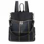 New Style Trendy Buffalo Plaid Weekend Travel Backpack Custom Logo Printed Shoulder Bag Oxford Backpack Woman