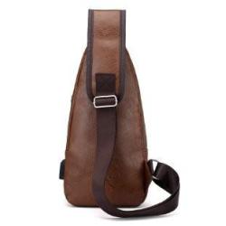 KBW664 New Fashion Men Business Chest Bags PU Leather Casual Crossbody High Quality Chest Shoulder Bag Outdoor Travel Sling Bags
