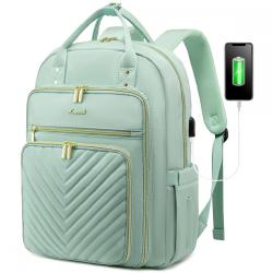 LOVEVOOK wholesale Waterproof Daypack with USB port 15.6 17in quilted women bags large school business casual laptop backpacks
