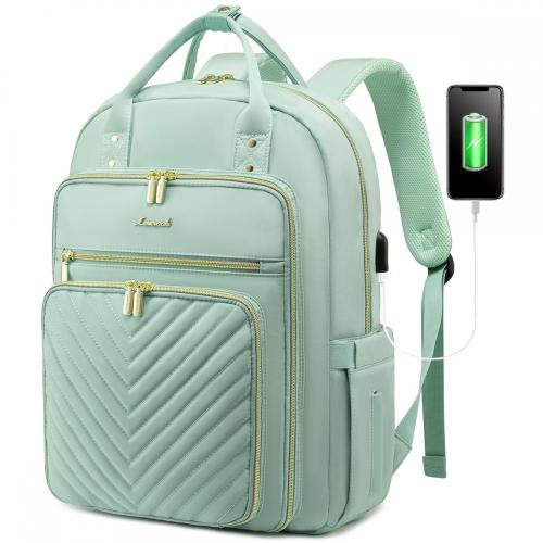 LOVEVOOK wholesale Waterproof Daypack with USB port 15.6 17in quilted women bags large school business casual laptop backpacks