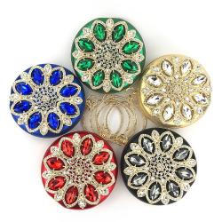 sac tendance 2024 Fashion Exquisite Chain Shoulder Bag Round Evening Bag Wedding Crystal Purse