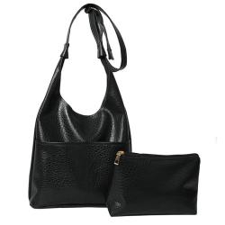 HR601 Women's Bag Simple Casual Fashion Soft PU Leather One Shoulder Bucket Bag Retro Solid Color Magnetic Buckle Tote Bag