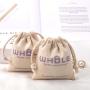 Custom Logo Printed Eco-Friendly Canvas Drawstring Bag Small Natural Reusable Cotton Canvas Gift Jewelry Pouch