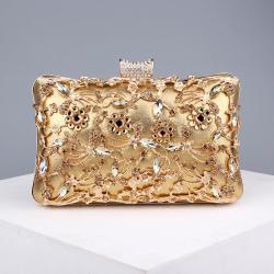 New Design Elegant Dinner Party Clutch Handbag Metal Handle Cosmetic Bag Women Wedding Bride Evening Bags