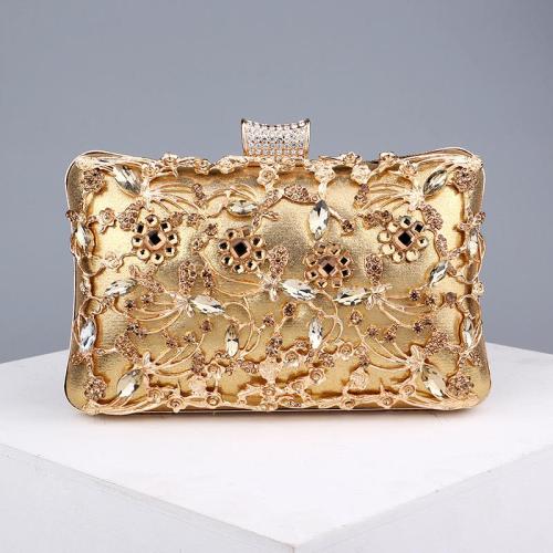 New Design Elegant Dinner Party Clutch Handbag Metal Handle Cosmetic Bag Women Wedding Bride Evening Bags