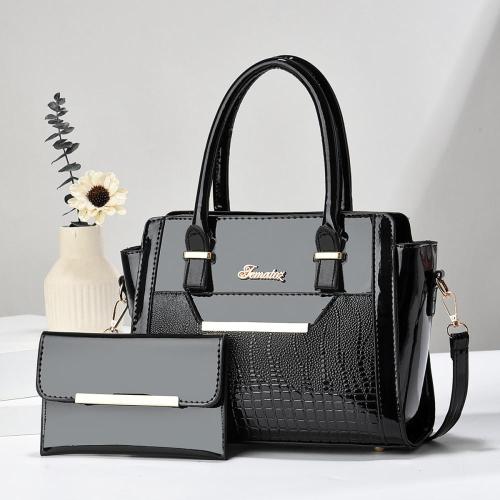 Sequin leather 2 pieces set handbags shoulder bag come with a wallet for women ladies large purses