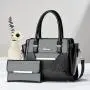 Sequin leather 2 pieces set handbags shoulder bag come with a wallet for women ladies large purses