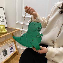 Fashion creative bizarre three-dimensional dinosaur diagonal cross bag personality rivets cute cartoon animal female bag
