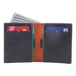 Italian cowhide leather nice leather front pocket wallets slim card holder wallets with pull tab