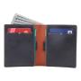 Italian cowhide leather nice leather front pocket wallets slim card holder wallets with pull tab
