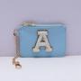 Keymay RTS 8 Colors Personalized Mini Cute Coin Purse Custom Keychain Nylon Coin Zipper Pouches Wallet Keychain