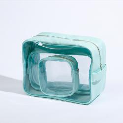 Keymay 5 Colors Summer Fashion Portable Pvc Travel Wash Toiletry Bag Waterproof Plastic Cosmetic Makeup Bag Clear