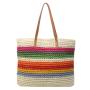 2024 Rainbow Colorful Stripe Straw Bag Summer Beach Eco Friendly Handmade Woven Raffia Tote Bag Designer Wallet Bags