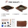 Laptop Bag for Women Vintage PU Leather Work Tote Bag 15.6 inch Business Office Computer Hand Bag Waterproof Shoulder Handbags