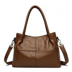 Large capacity single shoulder crossbody commuting tote bag pu leather handbag brown crossbody bags for woman
