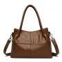 Large capacity single shoulder crossbody commuting tote bag pu leather handbag brown crossbody bags for woman